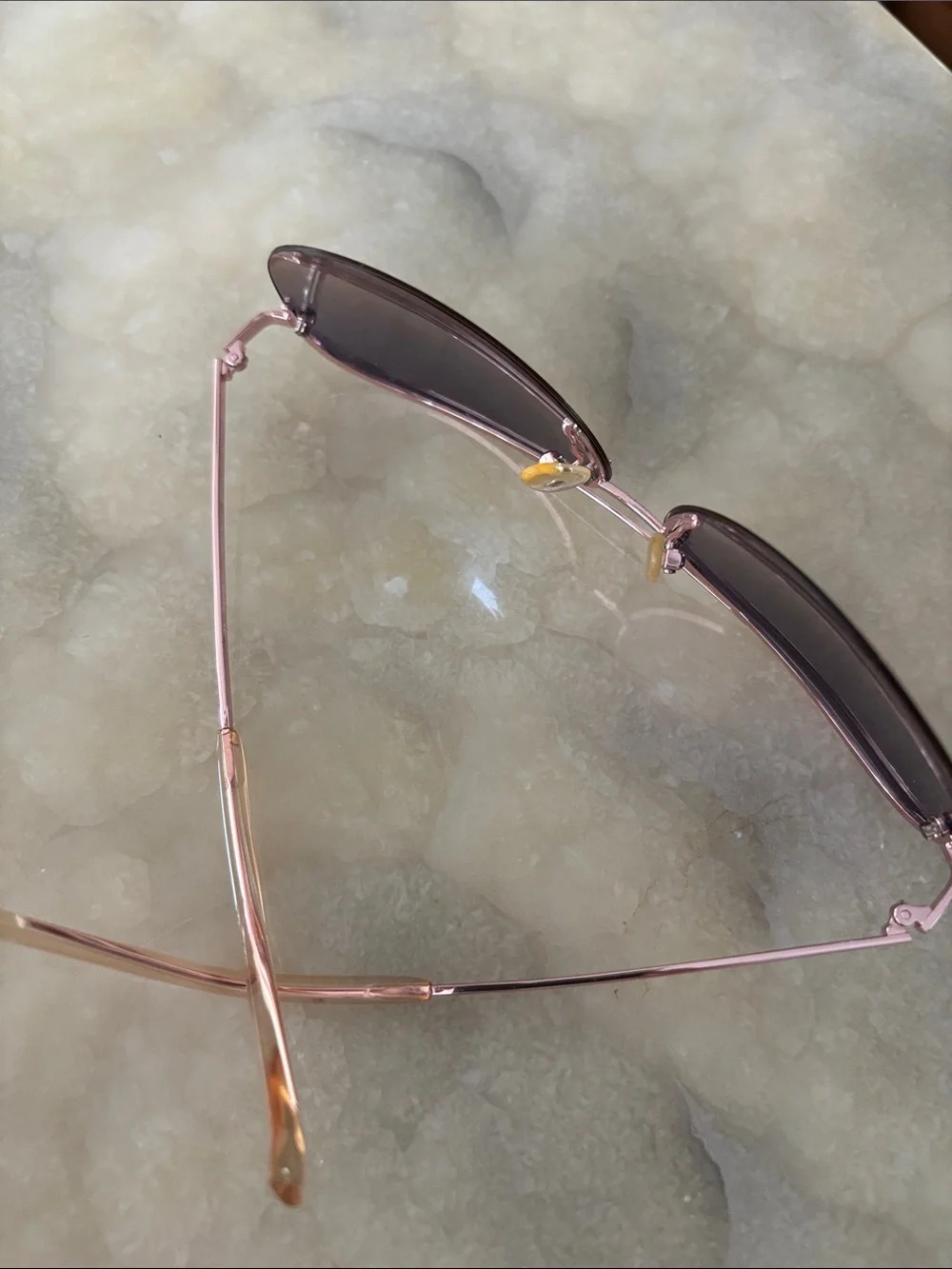 Cole Haan Women’s Rimless Cat-Eye Rosegole Sunglasses -